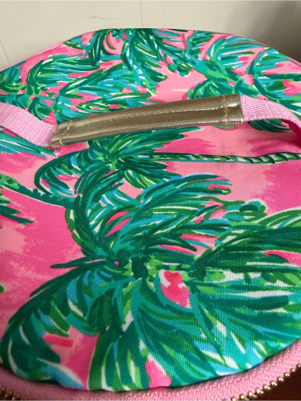 NWT Lilly Pulitzer Beach Cooler Bag in Suite Views Palm Print pink & green - Picture 4 of 11